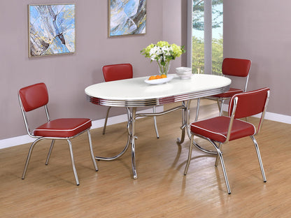 Retro Dining Set in White - Coaster Furniture