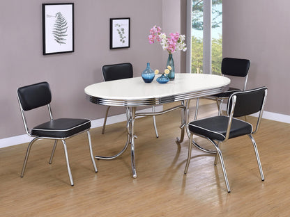 Retro Dining Set in White - Coaster Furniture