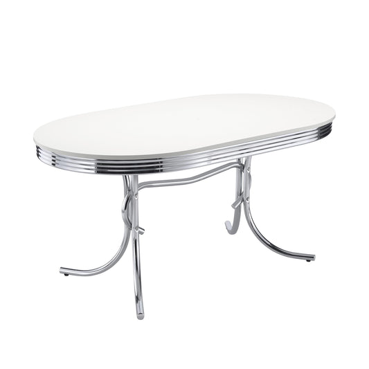Retro Dining Table in White - Coaster Furniture