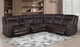 8712 Chestnut Brown 3 Power Recliner Sectional Living Room Set