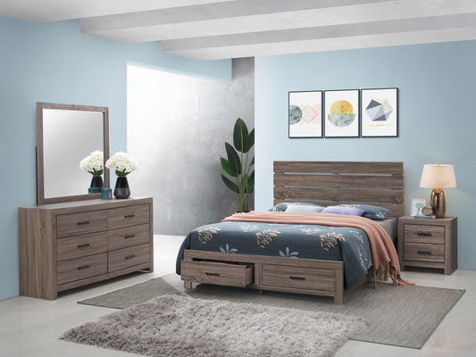 Brantford Eastern King Bed 4-Piece Set in Barrel Oak - Coaster Furniture