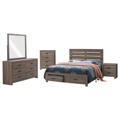 Brantford Eastern King Bed 5-Piece Set in Barrel Oak - Coaster Furniture
