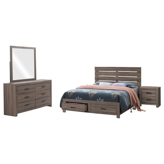 Brantford Queen Bed 4-Piece Set in Barrel Oak - Coaster Furniture