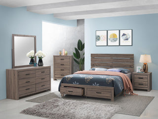 Brantford Queen Bed 5-Piece Set in Barrel Oak - Coaster Furniture