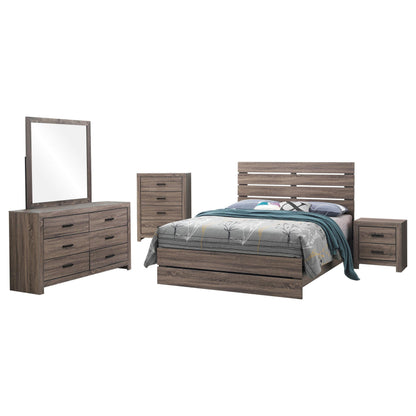 Brantford Eastern King Bed 5-Piece Set in Barrel Oak - Coaster Furniture