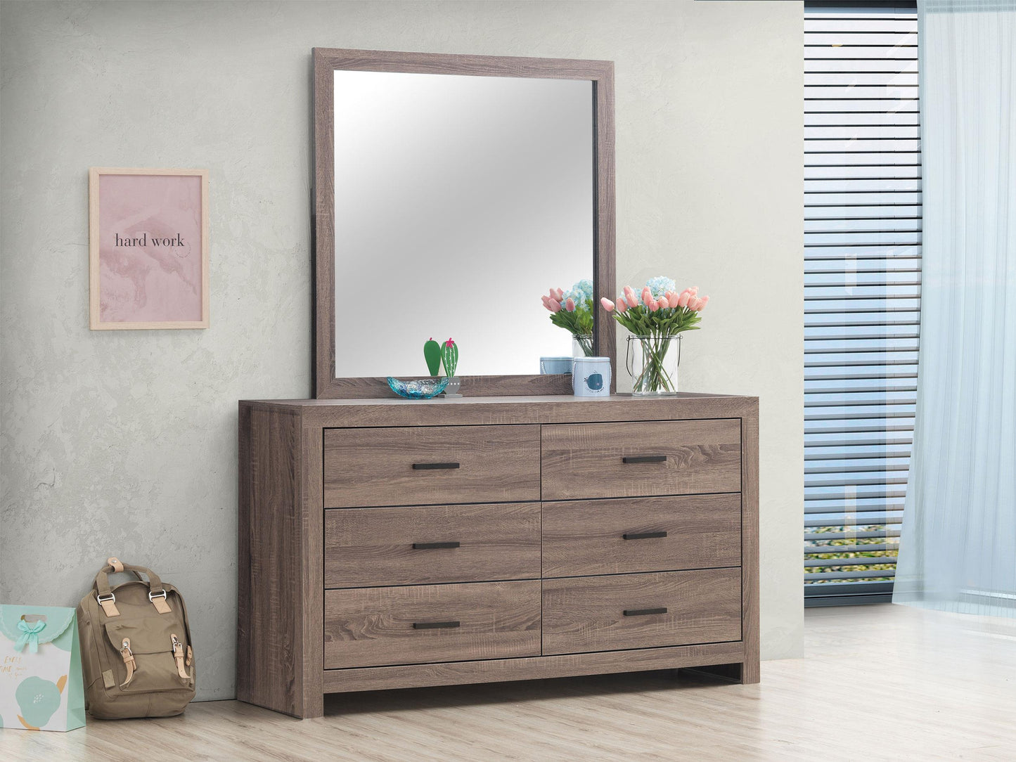 Brantford Dresser With Mirror - Barrel Oak