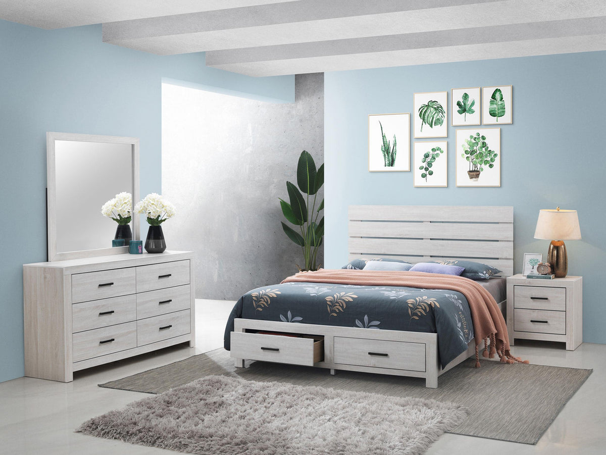 Brantford Eastern King Bed 4-Piece Set in Coastal White - Coaster Furniture