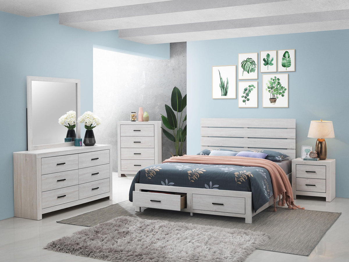 Brantford Queen Bed 5-Piece Set in Coastal White - Coaster Furniture