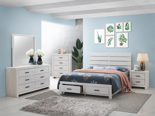 Brantford Queen Bed 5-Piece Set in Coastal White - Coaster Furniture