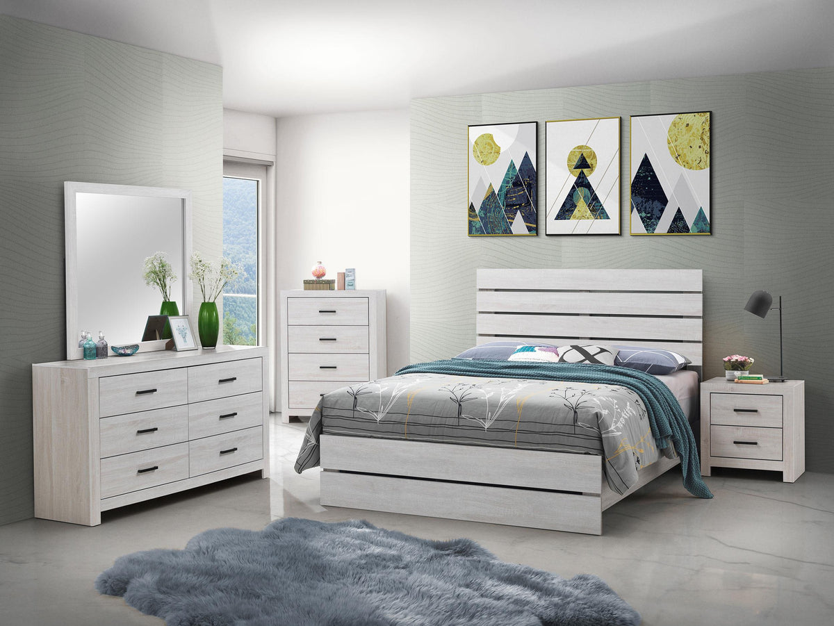 Brantford Eastern King Bed 5-Piece Set in Coastal White - Coaster Furniture
