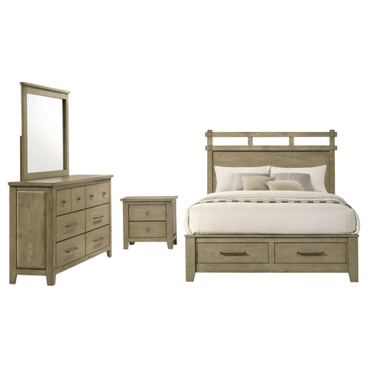 Hazlewood E King 4-Piece Set in Vineyard Oak - Coaster Furniture