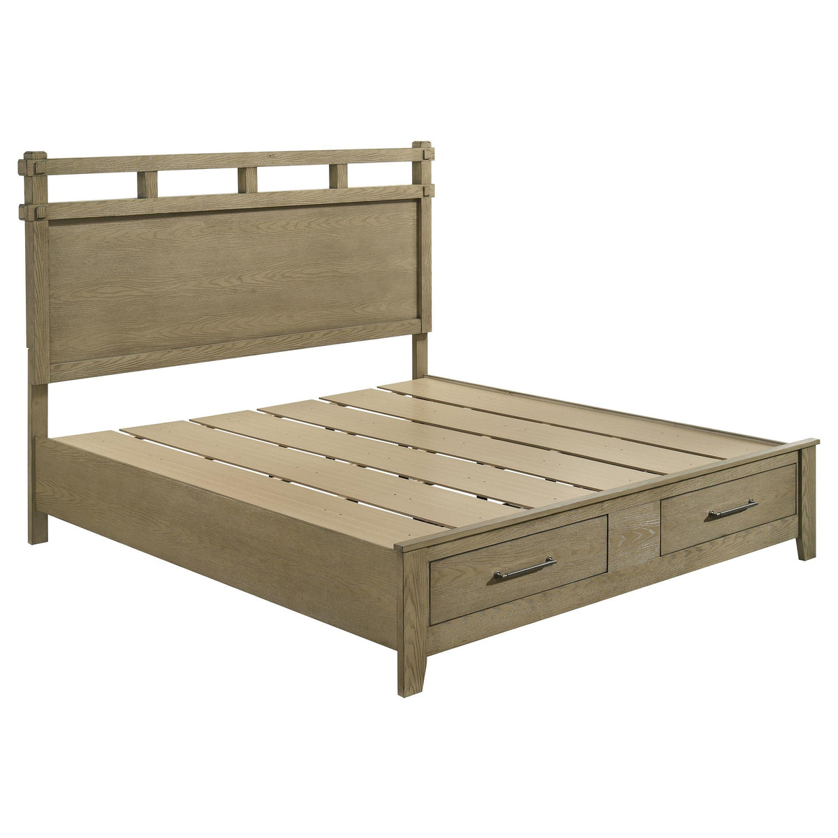Hazlewood E King Bed in Vineyard Oak - Coaster Furniture