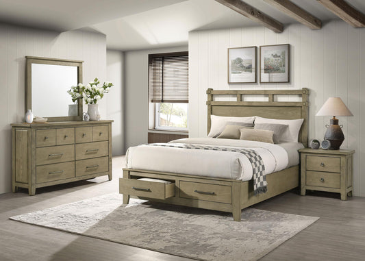 Hazlewood Queen 4-Piece Set in Vineyard Oak - Coaster Furniture