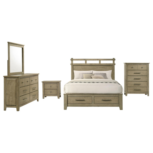 Hazlewood Queen 5-Piece Set in Vineyard Oak - Coaster Furniture