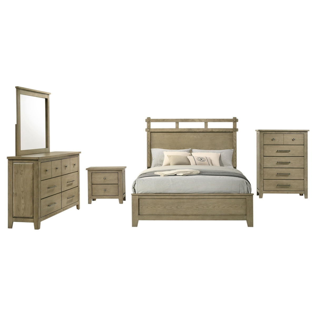 Hazlewood Queen 5-Piece Set in Vineyard Oak - Coaster Furniture