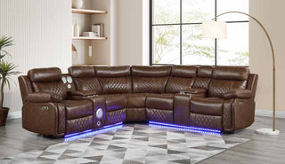 8872 Brown Power Reclining Sectional Overall Dimensions Living Room Set