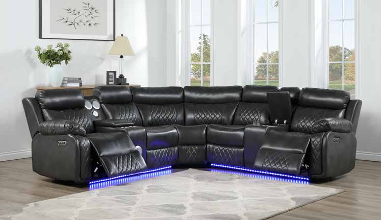 8874 Grey Power Reclining Sectional Overall Dimensions Living Room Set