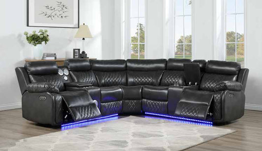 8874 Grey Power Reclining Sectional Overall Dimensions Living Room Set