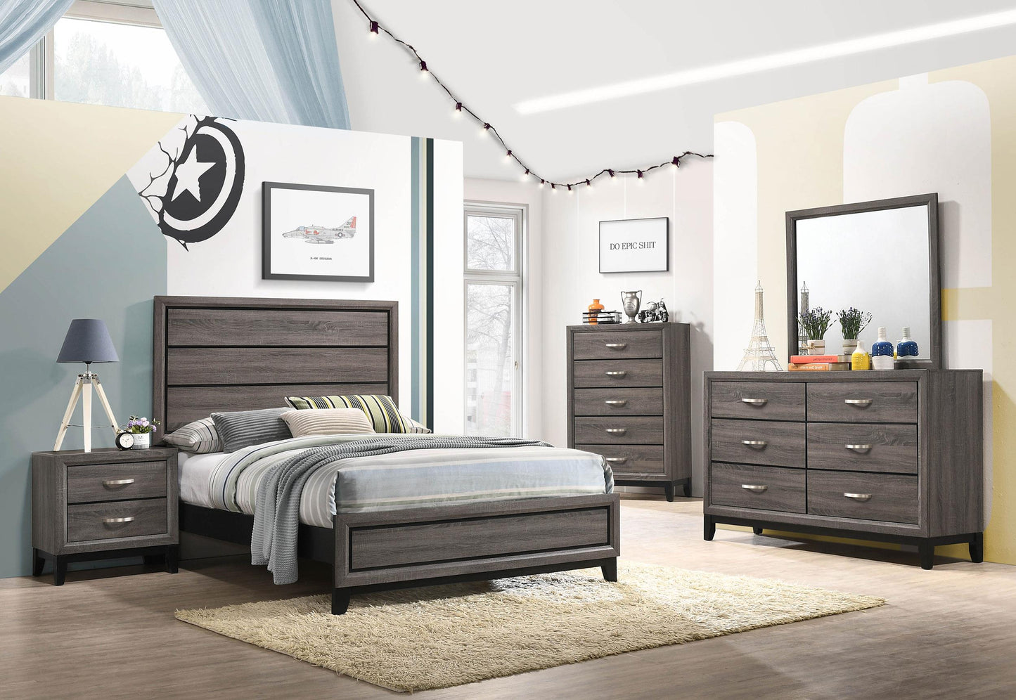 Watson 5-Piece Set in Grey Oak