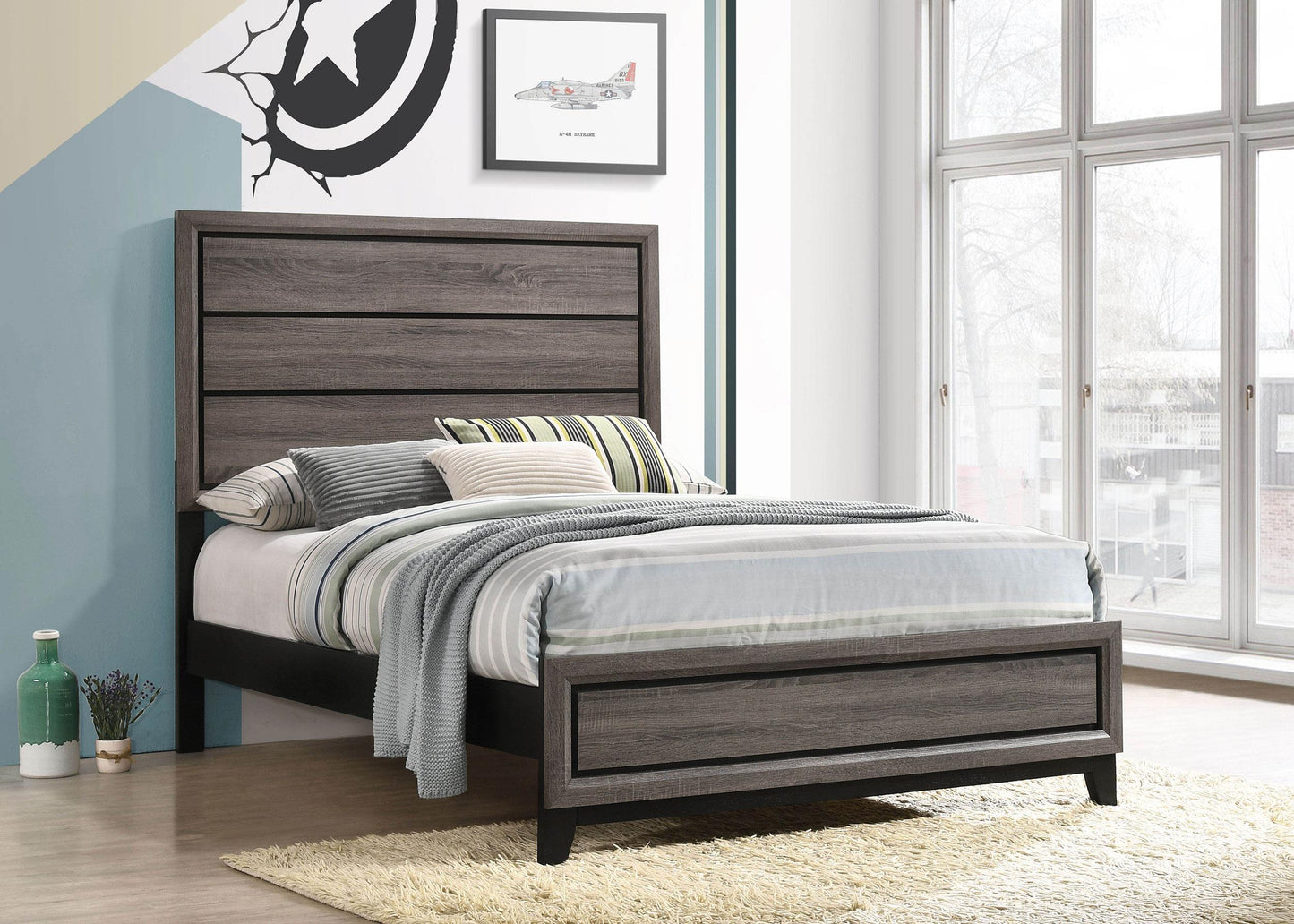 Watson Full Bed - Grey Oak