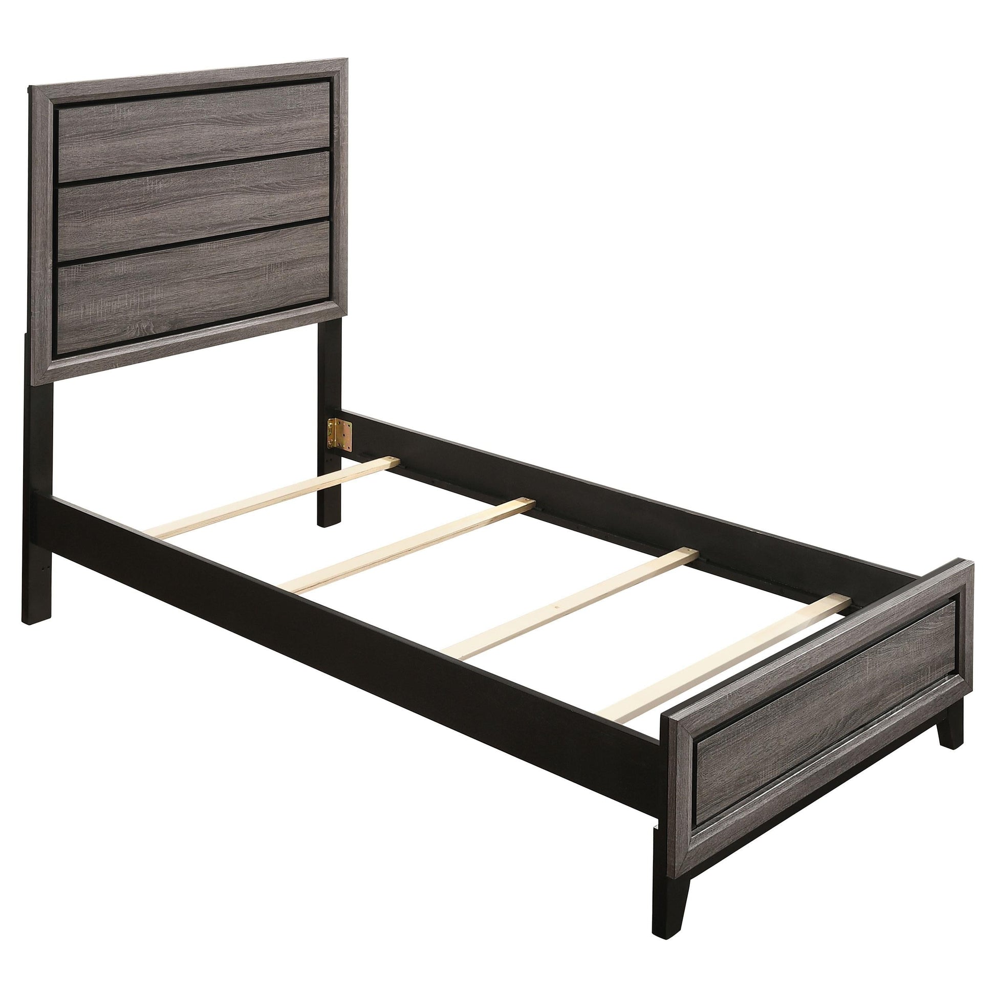 Watson Bed 4-Piece Set in Grey Oak