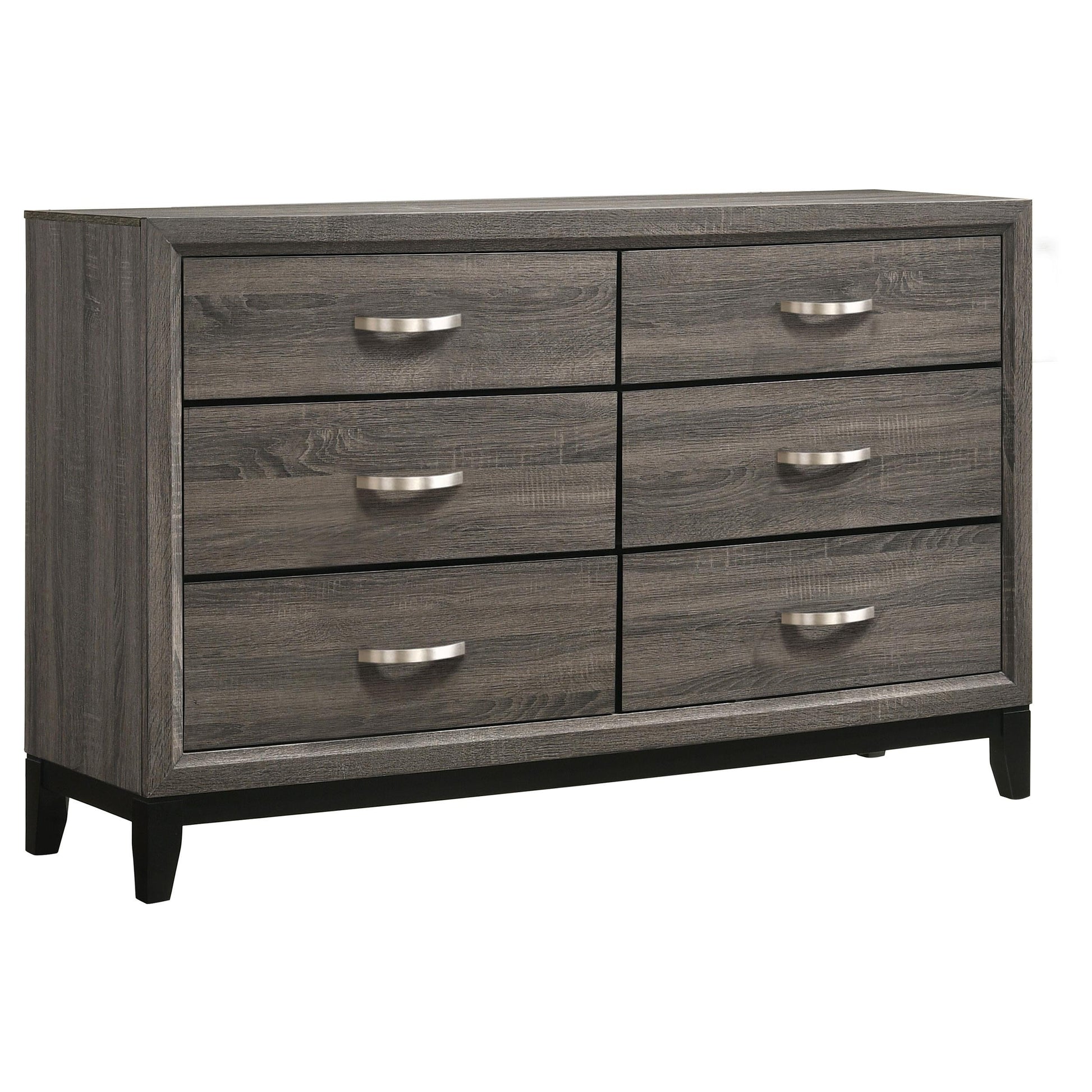 Watson Bed 4-Piece Set in Grey Oak