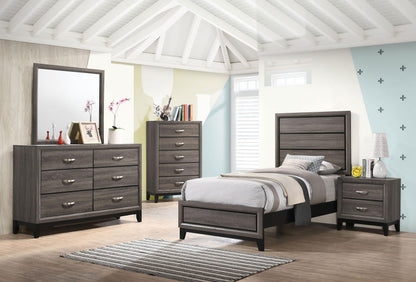 Watson Bed 5-Piece Set in Grey Oak