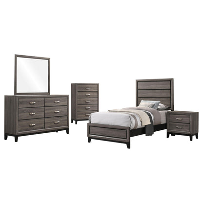 Watson Bed 5-Piece Set in Grey Oak