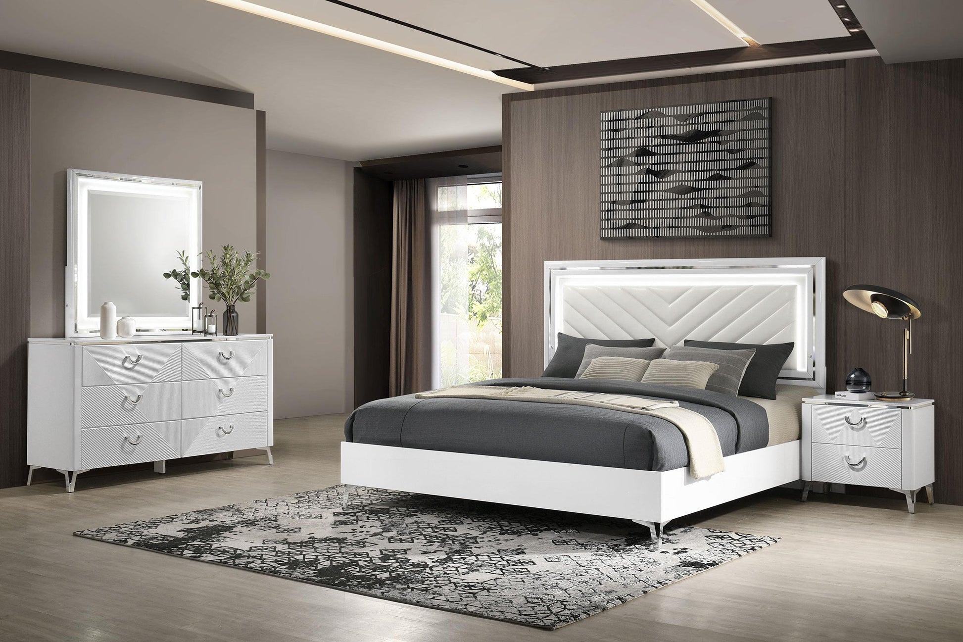 Cassia 4-Piece Set in White High Gloss