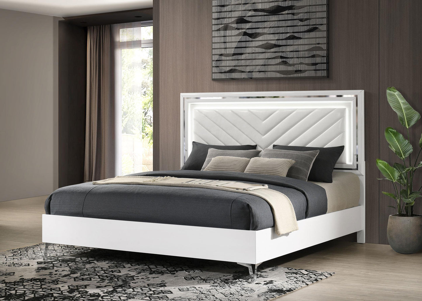 Cassia Bed in White High Gloss
