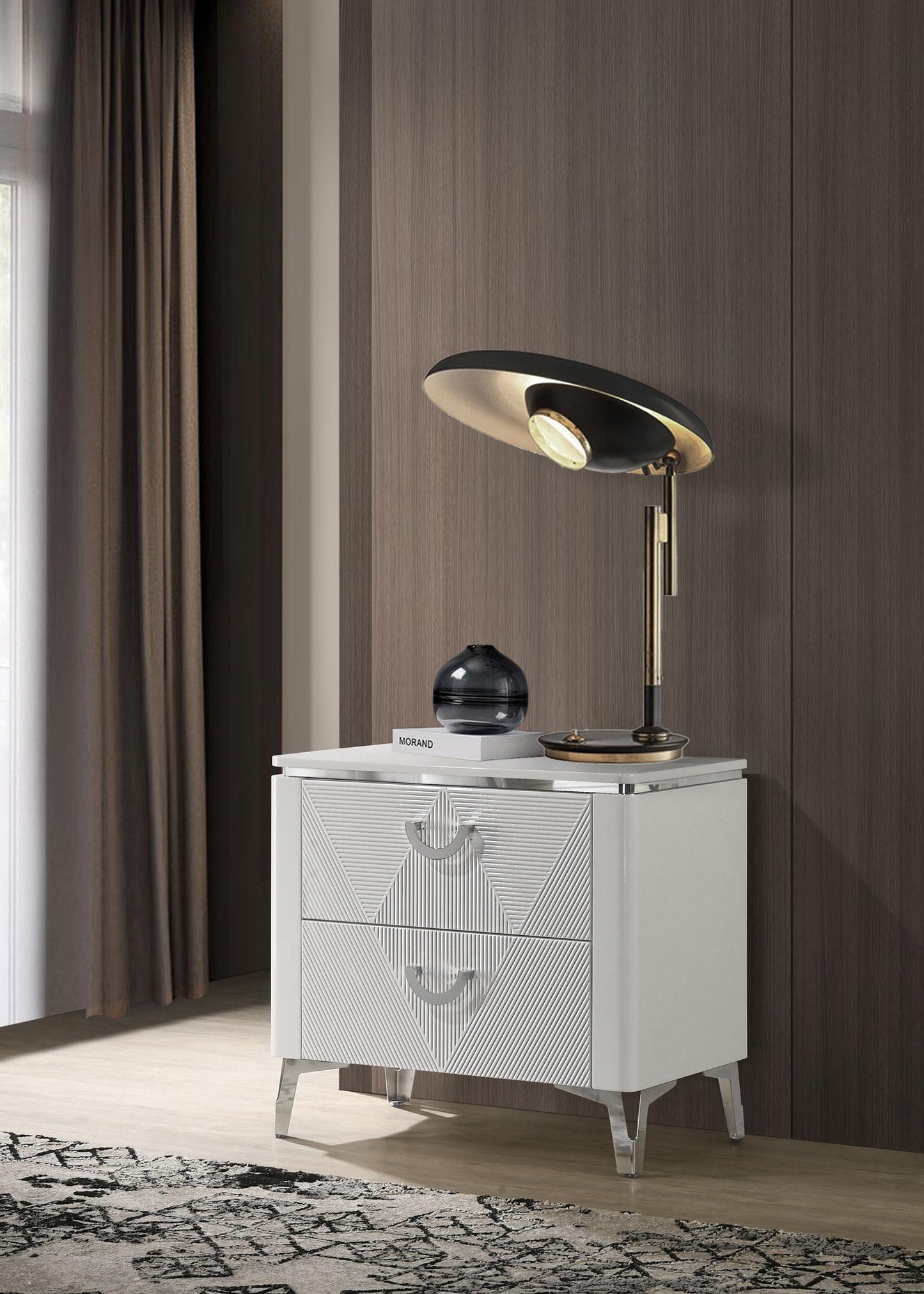 Cassia Nightstand in White High Gloss - Coaster Furniture