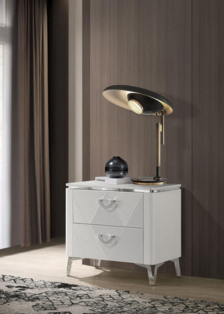 Cassia Nightstand in White High Gloss - Coaster Furniture