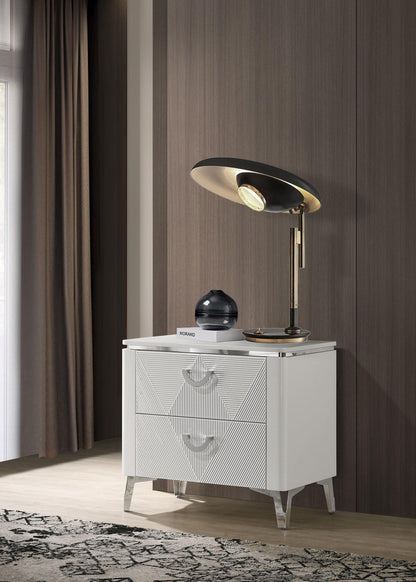 Cassia Nightstand in White High Gloss - Coaster Furniture