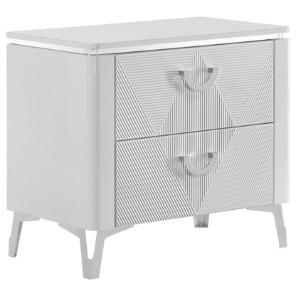 Cassia Nightstand in White High Gloss - Coaster Furniture