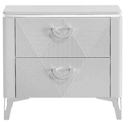Cassia Nightstand in White High Gloss - Coaster Furniture