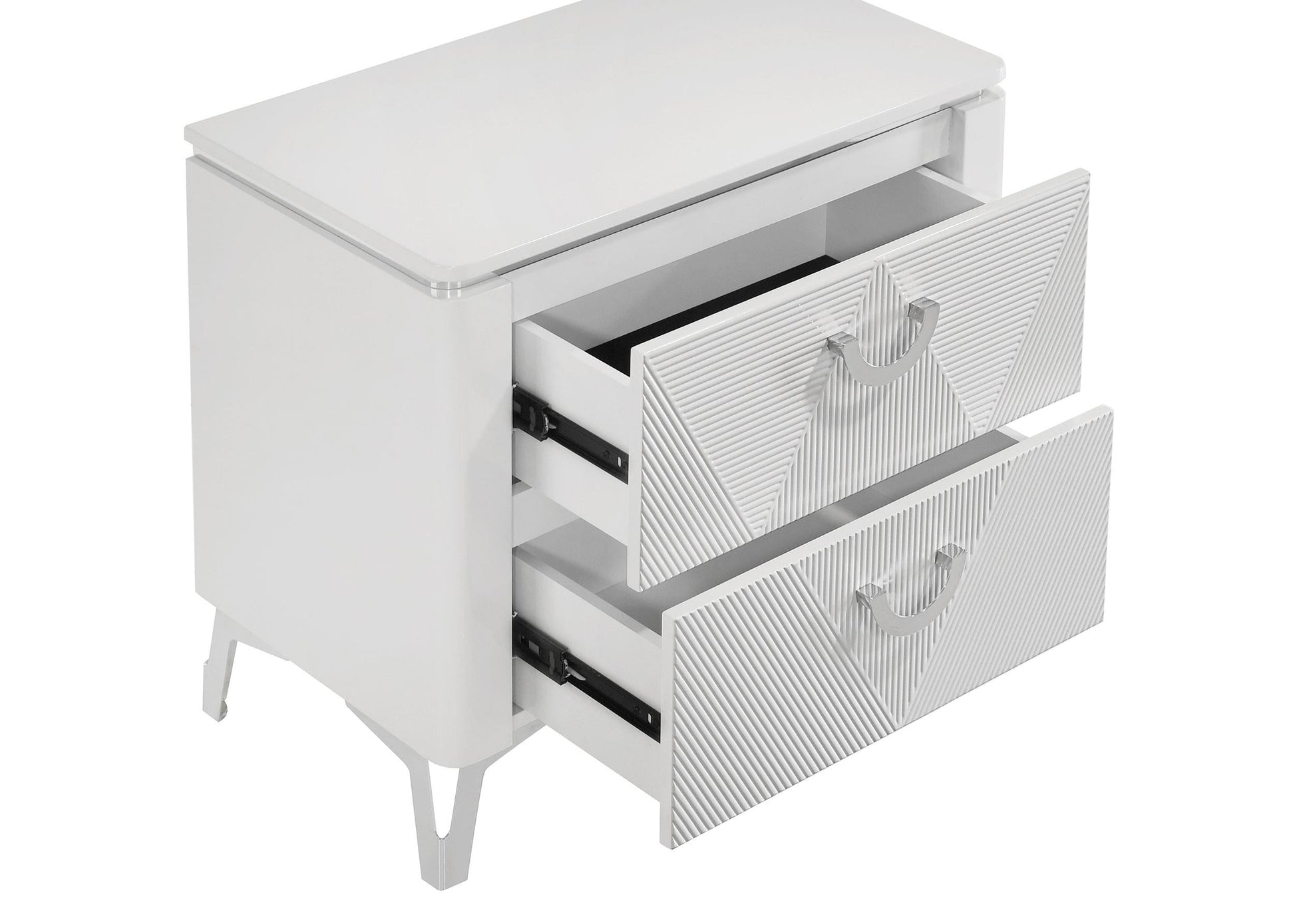 Cassia Nightstand in White High Gloss - Coaster Furniture