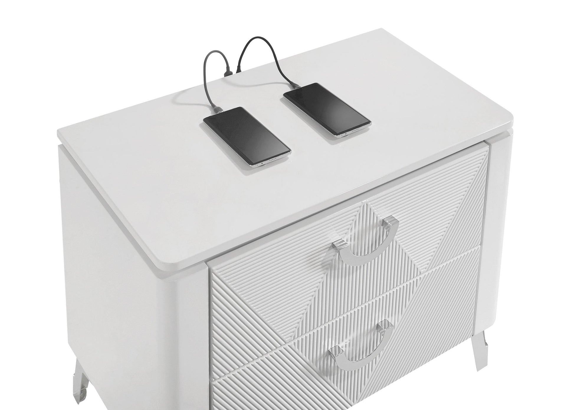 Cassia Nightstand in White High Gloss - Coaster Furniture