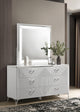 Cassia Dresser With Mirror in White High Gloss - Coaster Furniture