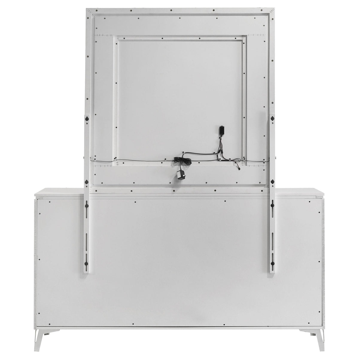 Cassia Dresser With Mirror in White High Gloss - Coaster Furniture
