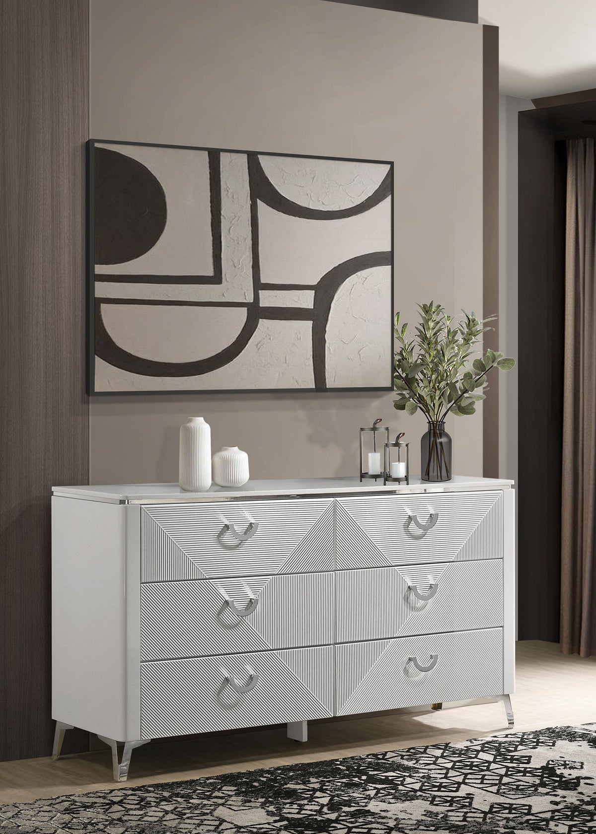 Cassia Dresser in White High Gloss - Coaster Furniture