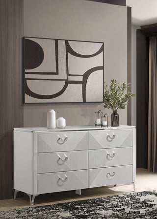 Cassia Dresser in White High Gloss - Coaster Furniture