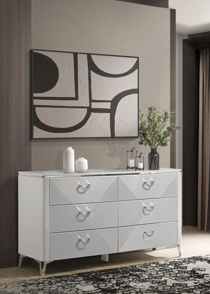 Cassia Dresser in White High Gloss - Coaster Furniture