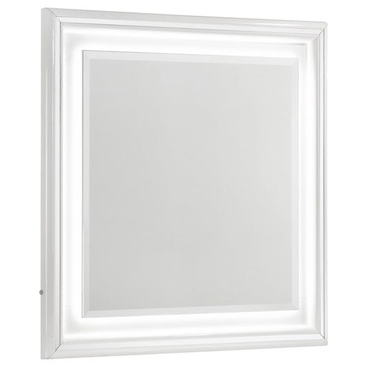 Cassia Dresser Mirror in White High Gloss - Coaster Furniture