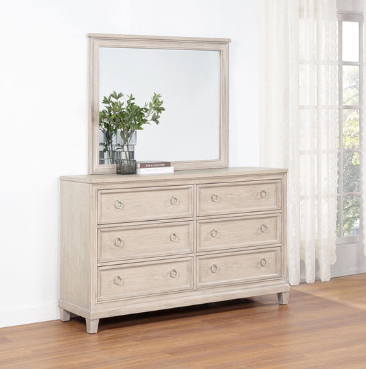 Pembroke Dresser With Mirror in Washed Oak - Coaster Furniture