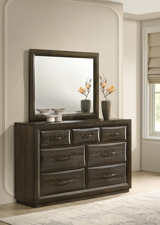 Atlas Dresser With Mirror in Dark Oak - Coaster Furniture