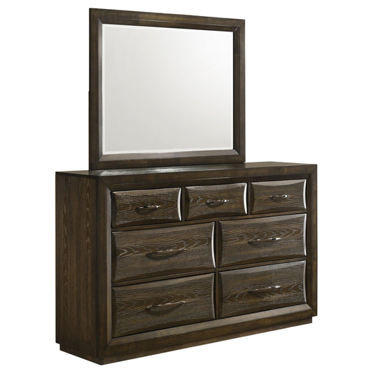 Atlas Dresser With Mirror in Dark Oak - Coaster Furniture
