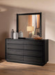 Leandro Dresser With Mirror in Burnished Black - Coaster Furniture