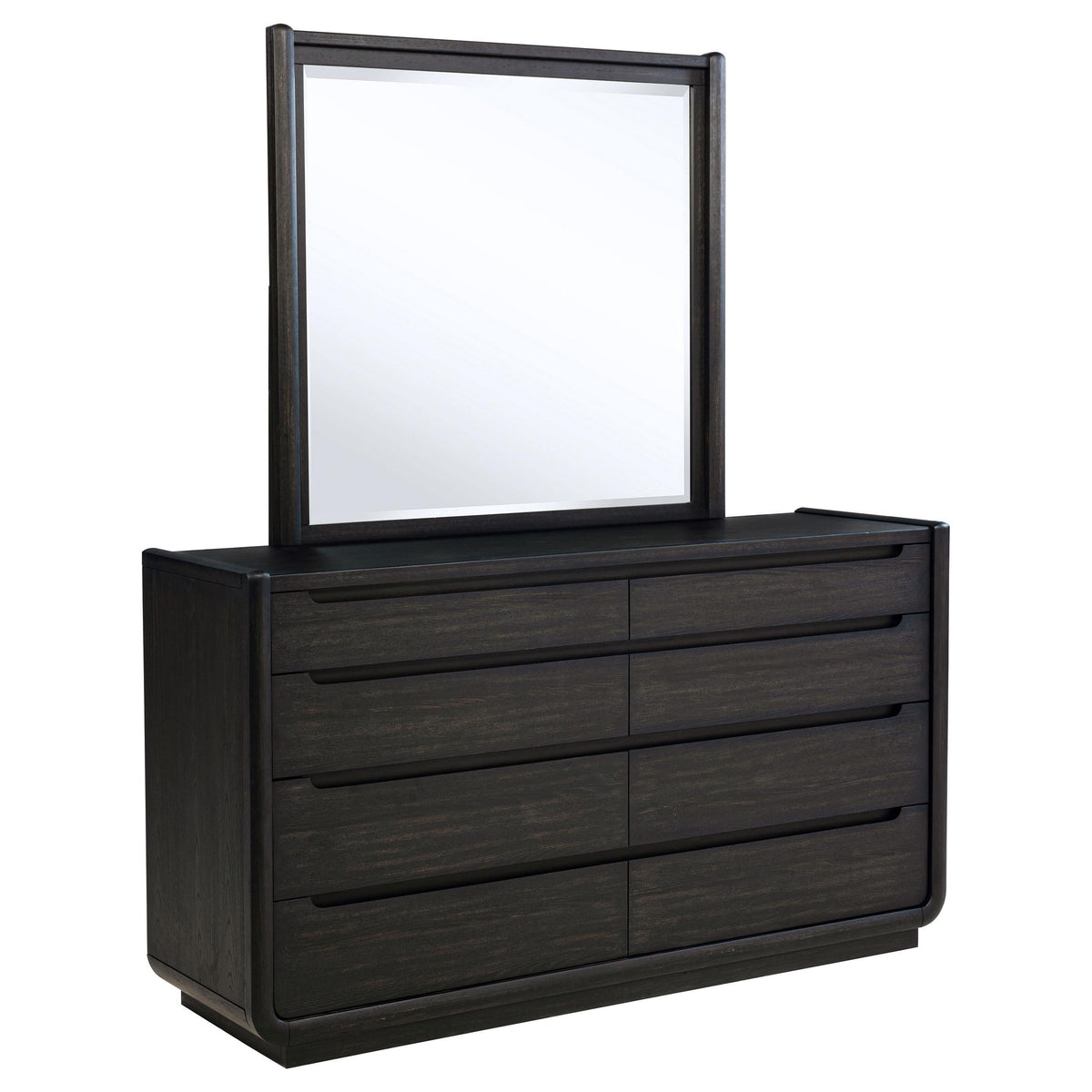 Leandro Dresser With Mirror in Burnished Black - Coaster Furniture