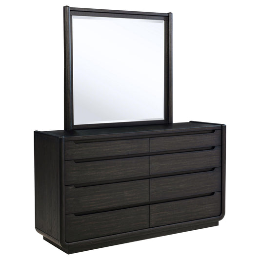 Leandro Dresser With Mirror in Burnished Black - Coaster Furniture