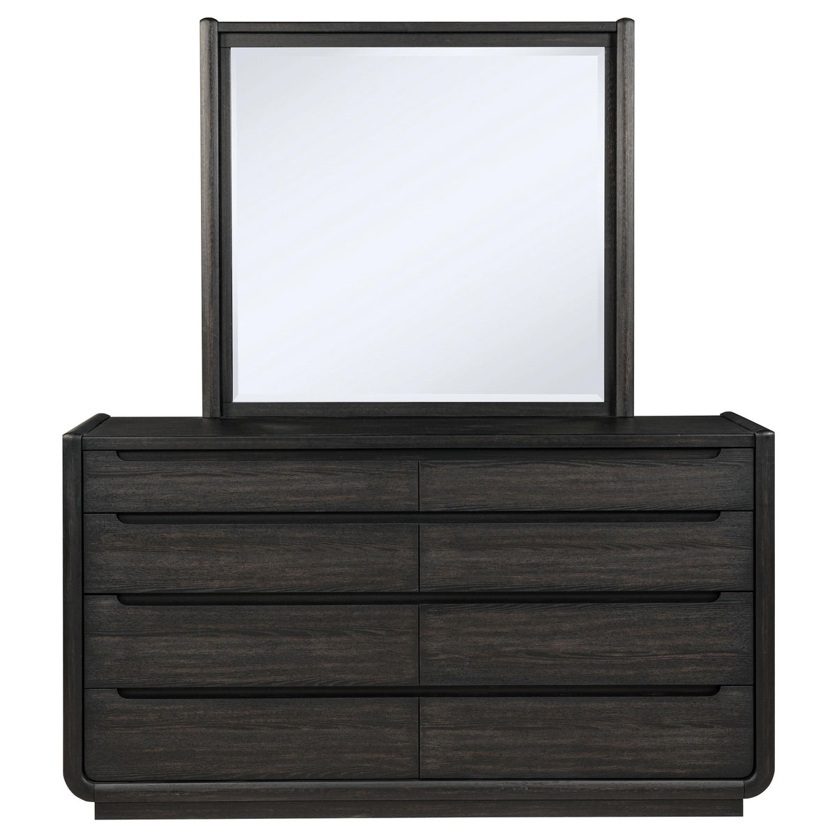Leandro Dresser With Mirror in Burnished Black - Coaster Furniture
